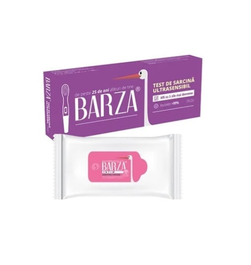 Pachet test de sarcină stilou + șervețele Barza