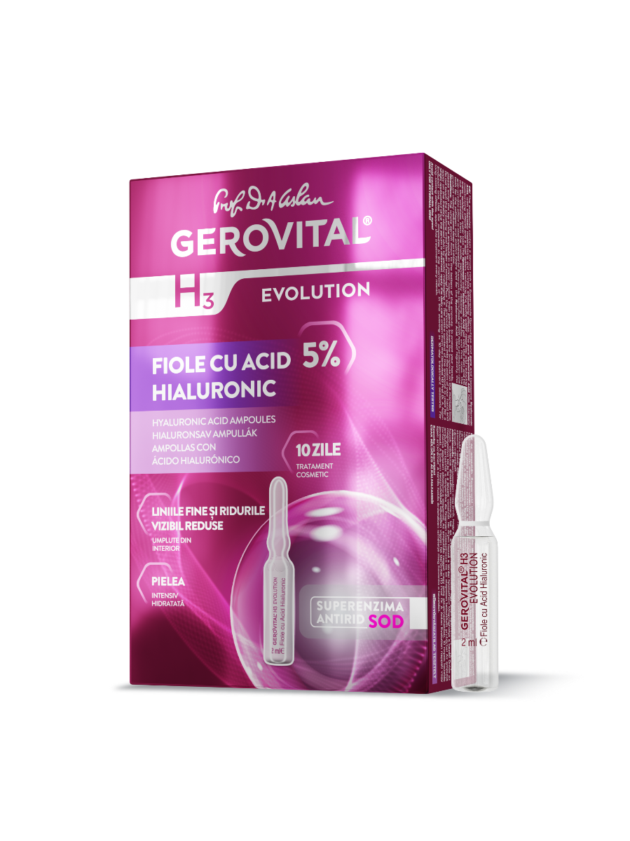 Gerovital H3 Evolution Fiole cu Acid Hialuronic 5%
